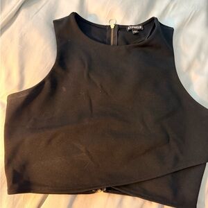 Express Black Sleeveless Crop Top